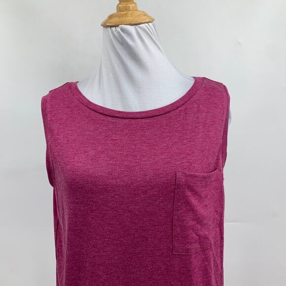 Mirol Tank Top Womens S Small Geranium Crew Neck Chest Pocket Sleeveless Stretch - Picture 3 of 12